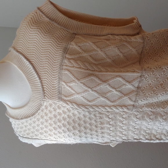Free People Take The Plunge Knitted Cable Vest in Cream Women's XS - Picture 17 of 17